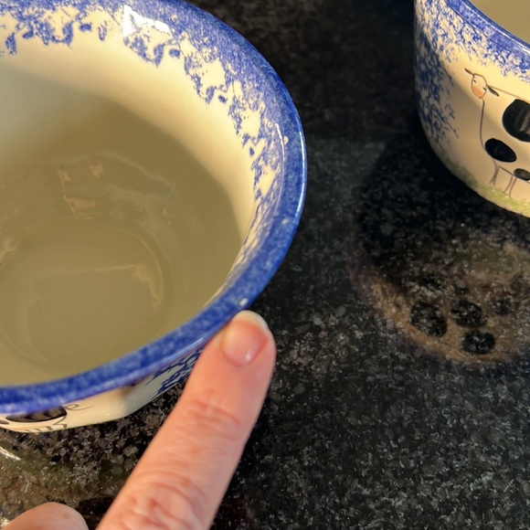 Molly Dallas Blue Spatterware Bowls Cow & Pig - Picture 5 of 10